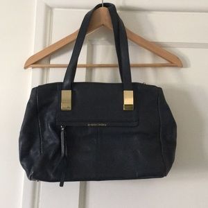 Navy leather bag